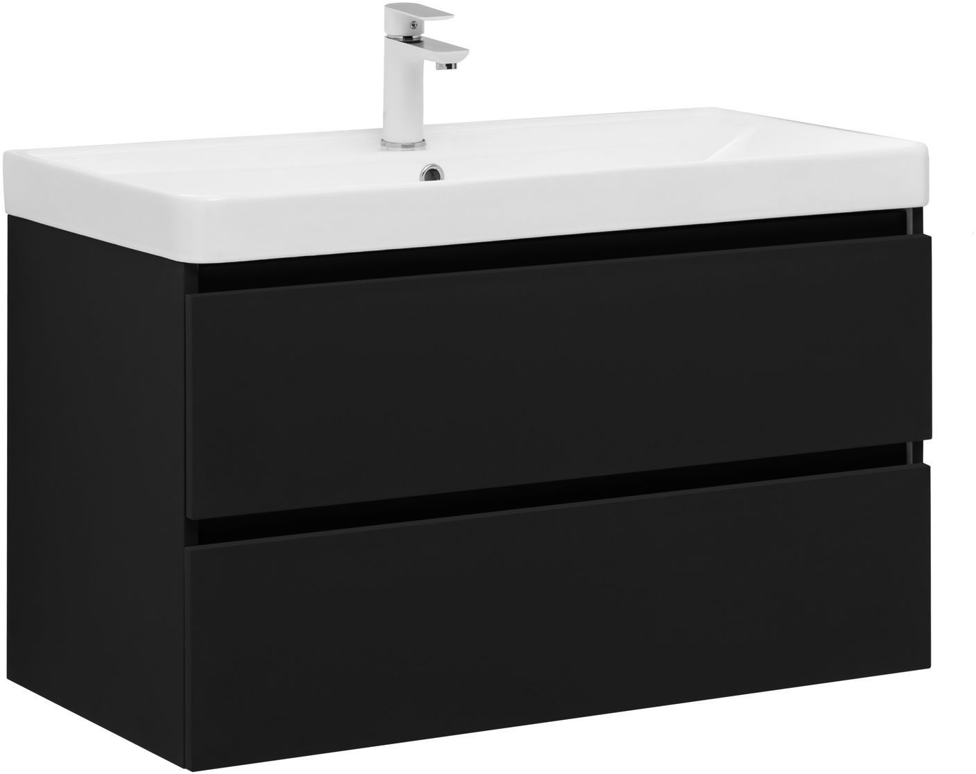 Детальная картинка товара «тумба под раковину aquanet вега 2.0 90 черный 00337956 подвесная»