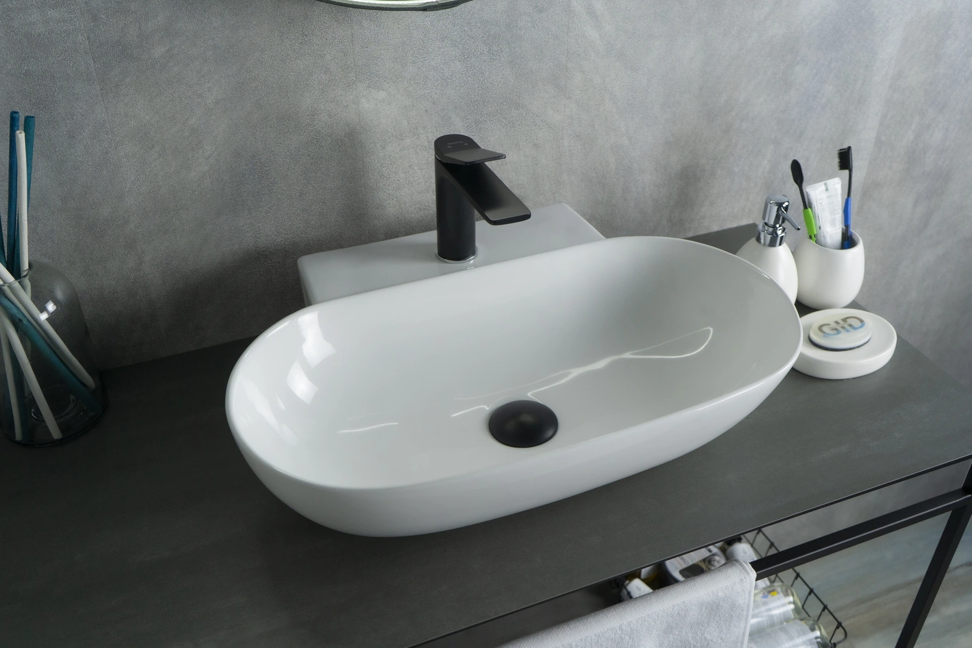 Раковина Gid N9234 51133 накладная белая 56x39x12.5 Раковина Gid N9234 51133 накладная белая 56x39x12.5