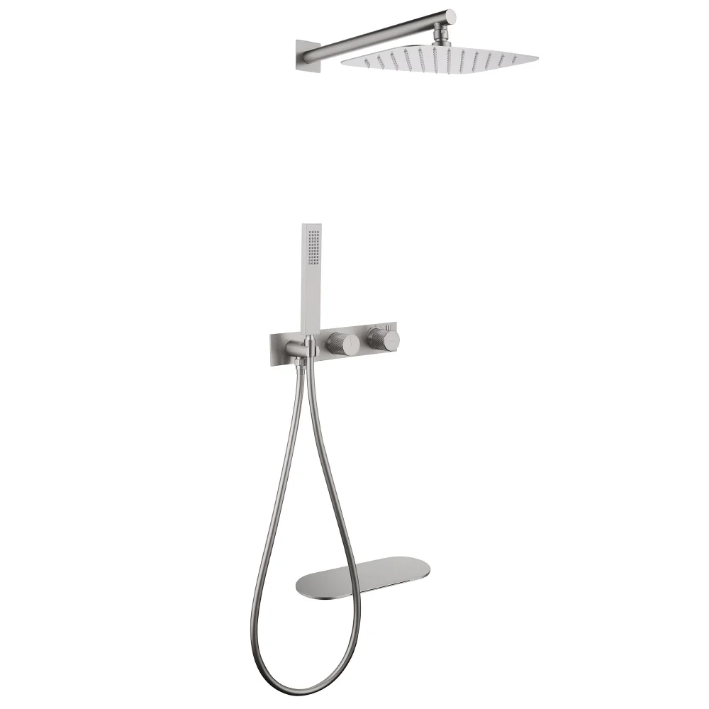 Душевая система ABBER Rund AF8750SP скрытого монтажа с изливом, термостат, сатин Душевая система ABBER Rund AF8750SP скрытого монтажа с изливом, термостат, сатин