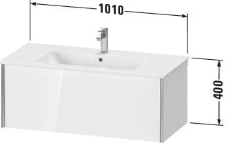 Тумба под раковину Duravit XVIU XV40270B122 подвесная 101 см белая/шампань Тумба под раковину Duravit XVIU XV40270B122 подвесная 101 см белая/шампань