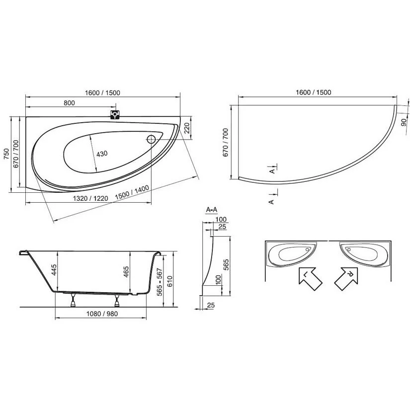 Акриловая ванна Ravak Avocado 160x75 L CQ01000000 Акриловая ванна Ravak Avocado 160x75 L CQ01000000