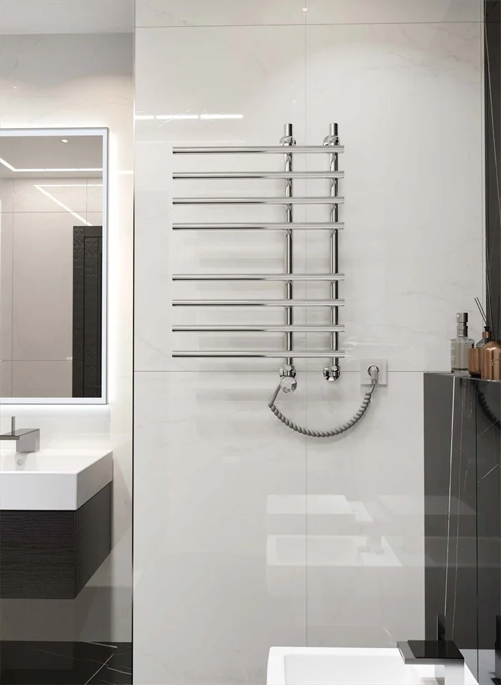 Полотенцесушитель электрический EWRIKA Медея LT 80х55 R, хром 473492 Полотенцесушитель электрический EWRIKA Медея LT 80х55 R, хром 473492