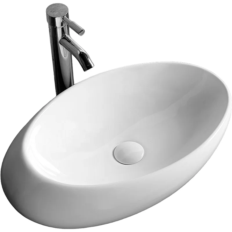 Раковина Ceruttispa CR0058B 580х370х140 накладная, белая, смещенный овал Раковина Ceruttispa CR0058B 580х370х140 накладная, белая, смещенный овал