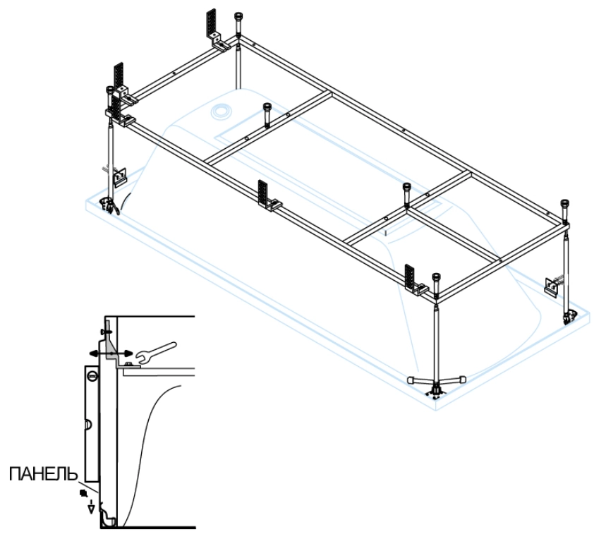 Каркас для ванны CEZARES PLANE-190-90-MF-F Каркас для ванны CEZARES PLANE-190-90-MF-F
