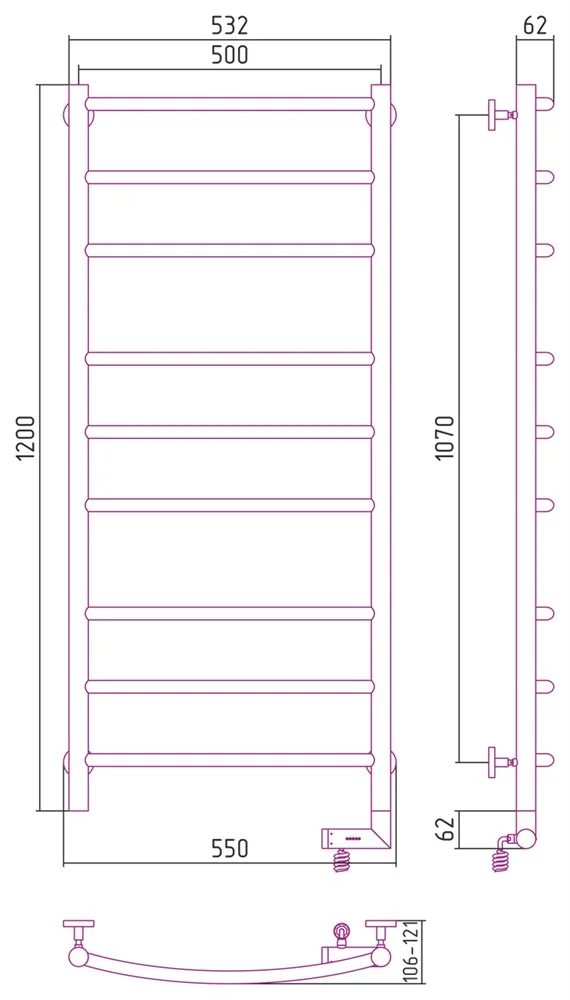 Полотенцесушитель электрический Сунержа Галант 2.0 1200х500 МЭМ правый 071-5201-1250 Сатин Полотенцесушитель электрический Сунержа Галант 2.0 1200х500 МЭМ правый 071-5201-1250 Сатин