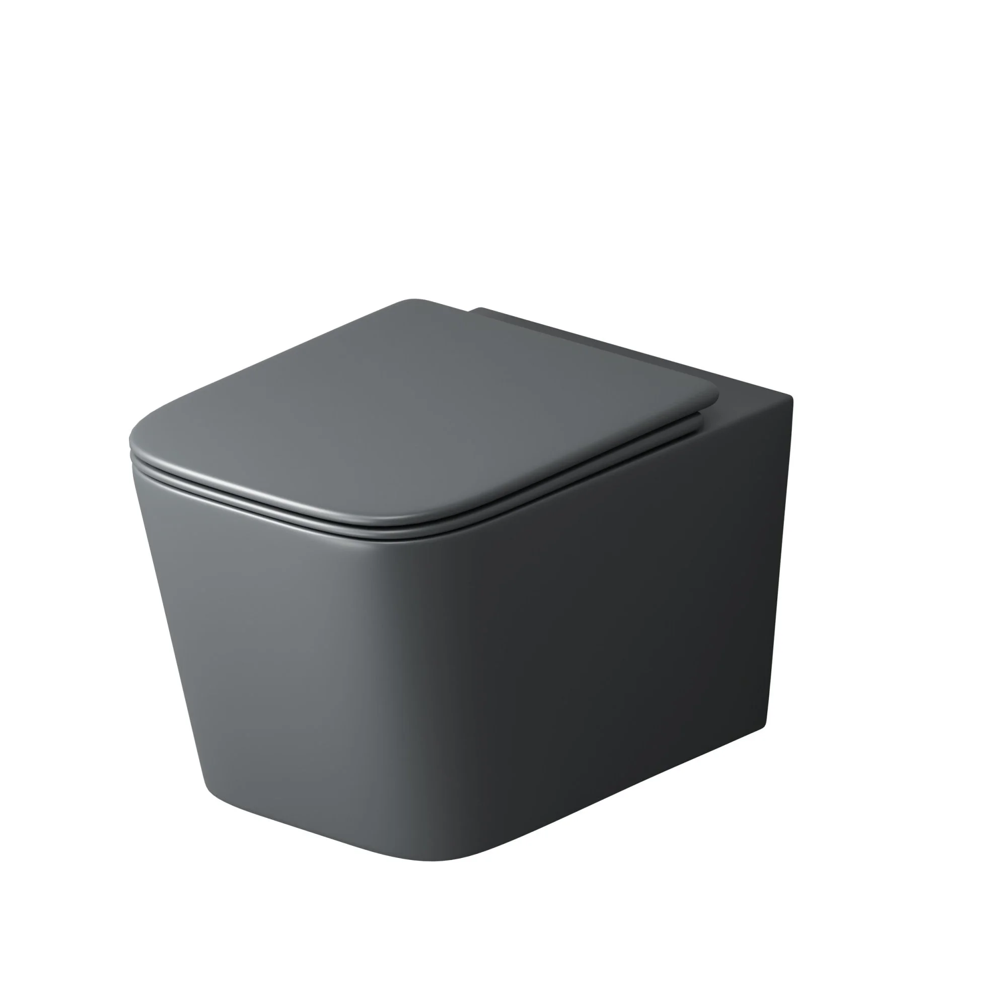 Унитаз подвесной Grossman GR-4404GMSQ (485х340х290) безободковый, серый матовый с крышкой микролифт Унитаз подвесной Grossman GR-4404GMSQ (485х340х290) безободковый, серый матовый с крышкой микролифт