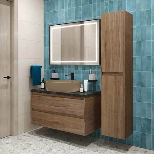 Тумба со столешницей и раковиной BelBagno KRAFT 100 kraft100rt-kepmno-1302-h316-set подвесная KRAFT100RT-KEPMNO-1302-H316-SET Тумба со столешницей и раковиной BelBagno KRAFT 100 kraft100rt-kepmno-1302-h316-set подвесная KRAFT100RT-KEPMNO-1302-H316-SET