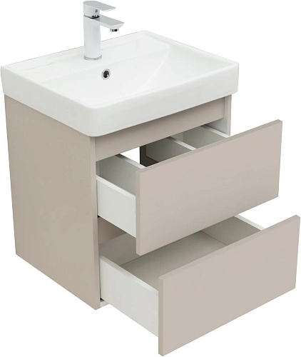 Тумба под раковину Aquanet Вега 2.0 50 бежевый 00337940 подвесная Тумба под раковину Aquanet Вега 2.0 50 бежевый 00337940 подвесная