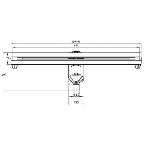 Душевой лоток BERGES SUPER line 650, матовый хром, S-сифон D50 H60 боковой 090181 Душевой лоток BERGES SUPER line 650, матовый хром, S-сифон D50 H60 боковой 090181