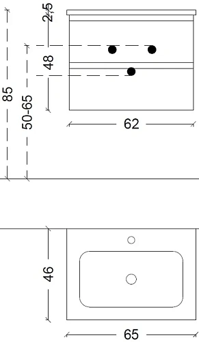 Тумба под раковину Boheme CAPOLDA 65 белая + ручка дерево 849-065-WW Тумба под раковину Boheme CAPOLDA 65 белая + ручка дерево 849-065-WW