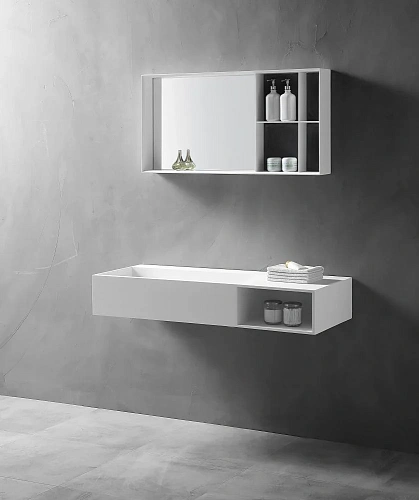 Тумба с раковиной ABBER Stein AS2640-1.2 R подвесная, белая матовая Тумба с раковиной ABBER Stein AS2640-1.2 R подвесная, белая матовая