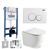 Картинка анонса товара «комплект унитаза timo kulo twc-01+fp-001w+tk-403 белый с инсталляцией, клавишей смыва kulo белая с шумоизоляцией и креплениями»