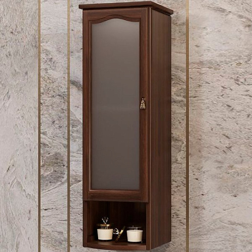 Шкаф Opadiris Риспекто подвесной, одностворчатый, орех антикварный, левый, с матовым стеклом 00-00006081 Шкаф Opadiris Риспекто подвесной, одностворчатый, орех антикварный, левый, с матовым стеклом 00-00006081