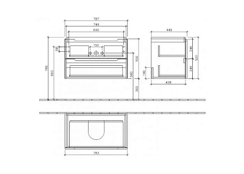 Тумба под раковину Villeroy & Boch Subway 2.0 A69600FQ (A696 00 FQ) Oak Graphite Тумба под раковину Villeroy & Boch Subway 2.0 A69600FQ (A696 00 FQ) Oak Graphite