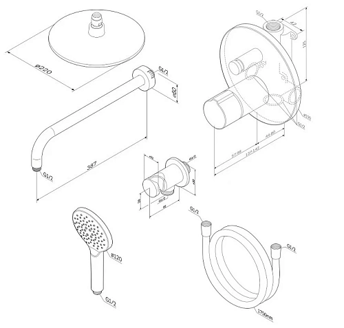 Душевая система AM.PM X-Joy FP85A1RH20 Душевая система AM.PM X-Joy FP85A1RH20