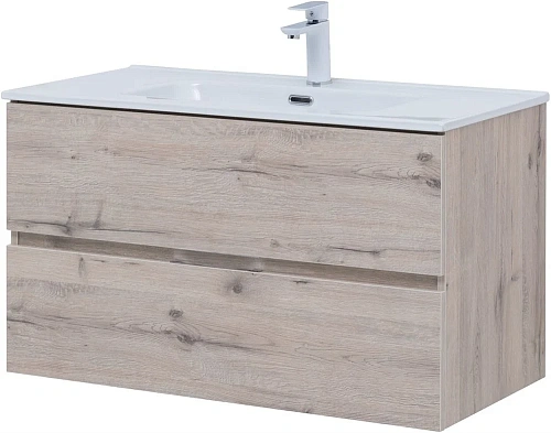 Тумба под раковину Aquanet Алвита New 90 2 ящика, дуб веллингтон белый 00303921 Тумба под раковину Aquanet Алвита New 90 2 ящика, дуб веллингтон белый 00303921