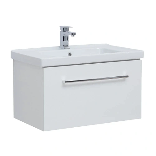 Тумба под раковину DREJA BIG INN, 80 см, подвесная, 1 ящик + выдвижной внутренний ящик, белый глянец 77.0203W Тумба под раковину DREJA BIG INN, 80 см, подвесная, 1 ящик + выдвижной внутренний ящик, белый глянец 77.0203W