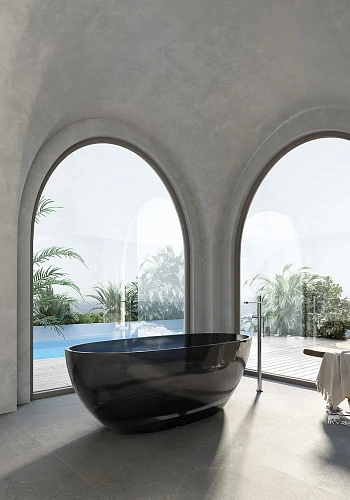 Ванна отдельностоящая ABBER AT9701Onyx 165x78 универсальная, черная полиэфирная смола Ванна отдельностоящая ABBER AT9701Onyx 165x78 универсальная, черная полиэфирная смола