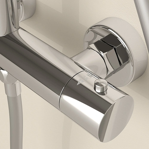 Душевая система SANCOS Teo SC11001CH c термостатом, с регулировкой по высоте хром Душевая система SANCOS Teo SC11001CH c термостатом, с регулировкой по высоте хром