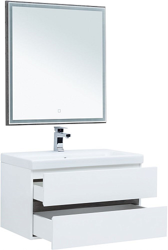 Тумба под раковину Aquanet Беркли 80 белый/дуб рошелье 00254290 Тумба под раковину Aquanet Беркли 80 белый/дуб рошелье 00254290