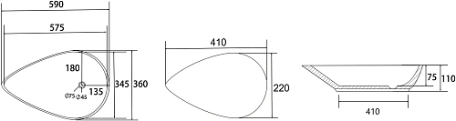 Раковина ABBER Bequem AC2117 накладная, белая Раковина ABBER Bequem AC2117 накладная, белая