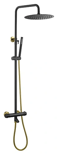 Душевая система Boheme UNO 468-T-BG с термостатом черный золото Душевая система Boheme UNO 468-T-BG с термостатом черный золото