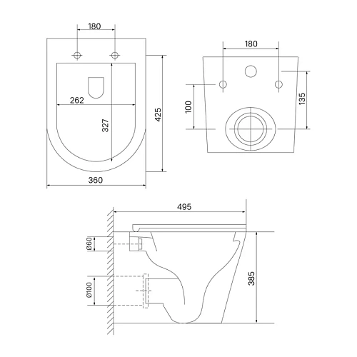 Унитаз подвесной IDDIS Axes (AXERDSEi25) безободковый с сиденьем Унитаз подвесной IDDIS Axes (AXERDSEi25) безободковый с сиденьем