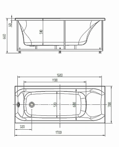 Акриловая ванна Aquatek Афродита 170 пустая с фронтальным экраном слив справа AFR170-0000054 Акриловая ванна Aquatek Афродита 170 пустая с фронтальным экраном слив справа AFR170-0000054