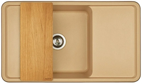 Кухонная мойка Aquaton Беллис 87 1A724832BS260 из литого мрамора, латте Кухонная мойка Aquaton Беллис 87 1A724832BS260 из литого мрамора, латте