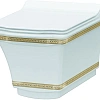 Унитаз подвесной Boheme с узором Hermitage GOLD безободковый 951-G Унитаз подвесной Boheme с узором Hermitage GOLD безободковый 951-G