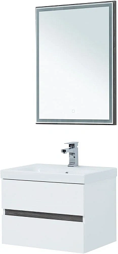 Тумба под раковину Aquanet Беркли 60 белый/дуб рошелье 00254289 Тумба под раковину Aquanet Беркли 60 белый/дуб рошелье 00254289