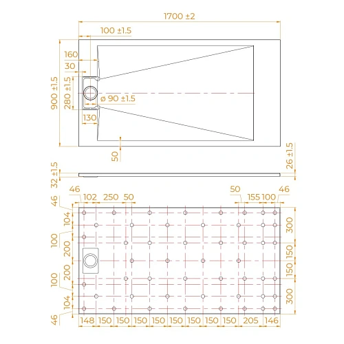 Душевой поддон RGW SMC TUS-W 900x1700 мм 553702917-01 прямоугольный белый Душевой поддон RGW SMC TUS-W 900x1700 мм 553702917-01 прямоугольный белый