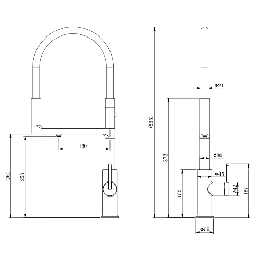 Смеситель для кухни Paulmark Tornado хром To213402-CR Смеситель для кухни Paulmark Tornado хром To213402-CR