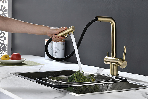 Смеситель для кухни Paulmark SERPENTINE бронза Se213222-BR Смеситель для кухни Paulmark SERPENTINE бронза Se213222-BR