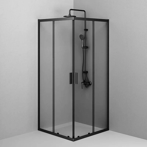 Душевой уголок AM.PM Gem W90G-403-9090BT 90x90 черный матовый, стекло прозрачное Душевой уголок AM.PM Gem W90G-403-9090BT 90x90 черный матовый, стекло прозрачное