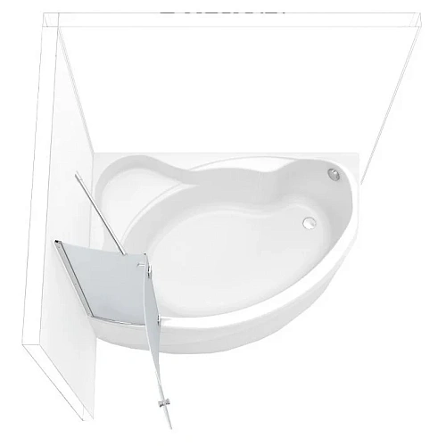 Шторка на ванну Aquanet AQ2 L, узорчатое стекло 00174159 Шторка на ванну Aquanet AQ2 L, узорчатое стекло 00174159