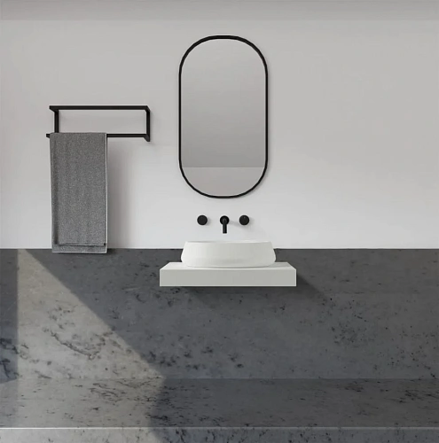 Раковина ABBER Stein AS2605 накладная, белая матовая Раковина ABBER Stein AS2605 накладная, белая матовая