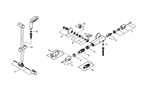 Смеситель для душа GROHE Grohtherm 1000, с душевым гарнитуром, хром (34820004) термостат Смеситель для душа GROHE Grohtherm 1000, с душевым гарнитуром, хром (34820004) термостат