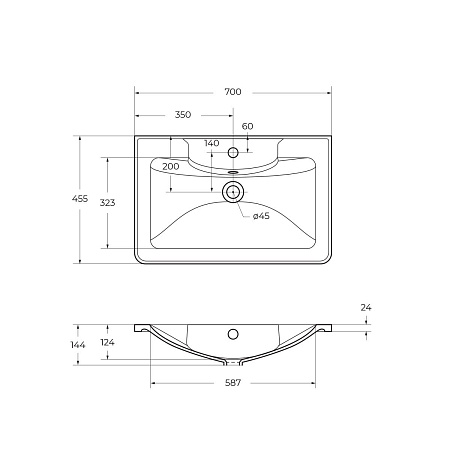 Раковина BelBagno BB700/455-LV-MR-ALR 800x455 Раковина BelBagno BB700/455-LV-MR-ALR 800x455