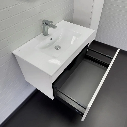 Тумба с раковиной Comforty Мадрид-80 00-00017865 белый матовый раковина Comforty 80E Тумба с раковиной Comforty Мадрид-80 00-00017865 белый матовый раковина Comforty 80E