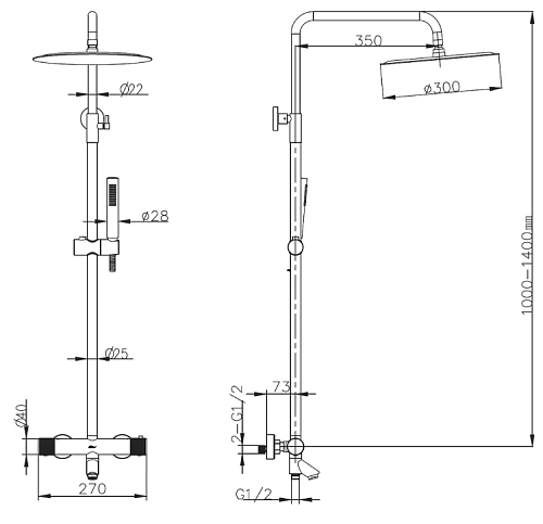 Душевая система Boheme Uno 468-T-SGM Shine Gun Metall Душевая система Boheme Uno 468-T-SGM Shine Gun Metall
