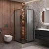 Душевой уголок CEZARES MOLVENO-A-2-90-P-GM цвет профиля оружейная сталь стекло рифленое 900x900 мм Душевой уголок CEZARES MOLVENO-A-2-90-P-GM цвет профиля оружейная сталь стекло рифленое 900x900 мм