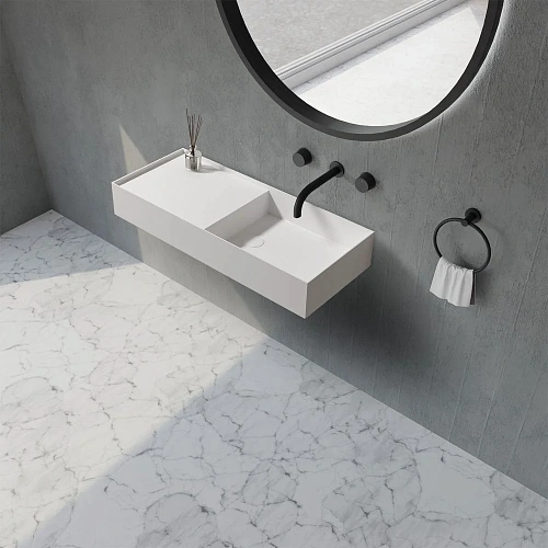 Раковина ABBER Stein AS2648 подвесная, белая матовая Раковина ABBER Stein AS2648 подвесная, белая матовая