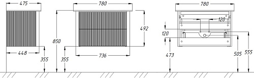 Тумба под раковину Opadiris Рубинно 80 подвесная, Белый глянцевый (под раковину Dreja Эйфория 80) 00-00007341 Тумба под раковину Opadiris Рубинно 80 подвесная, Белый глянцевый (под раковину Dreja Эйфория 80) 00-00007341