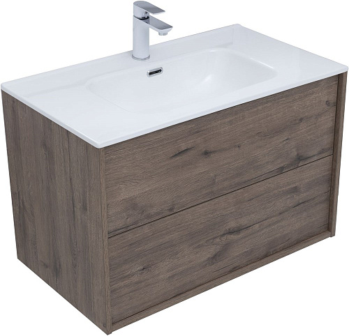 Тумба под раковину Aquanet Lino 80 (Flat) дуб веллингтон 00287543 Тумба под раковину Aquanet Lino 80 (Flat) дуб веллингтон 00287543