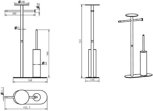 Стойка аксессуаров Boheme Venturo золото 10953-G Стойка аксессуаров Boheme Venturo золото 10953-G