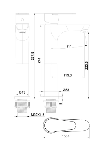 Смеситель для раковины Wonzon & Woghand хром (WW-A40232-CR) Смеситель для раковины Wonzon & Woghand хром (WW-A40232-CR)