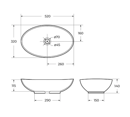 Раковина BelBagno BB1147 520x320 белый Раковина BelBagno BB1147 520x320 белый
