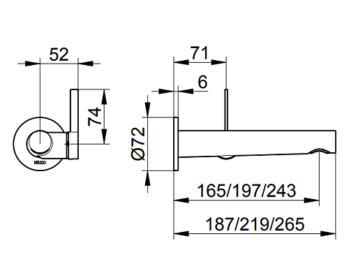 Смеситель для раковины Keuco IXMO 59516070101 187 мм Смеситель для раковины Keuco IXMO 59516070101 187 мм