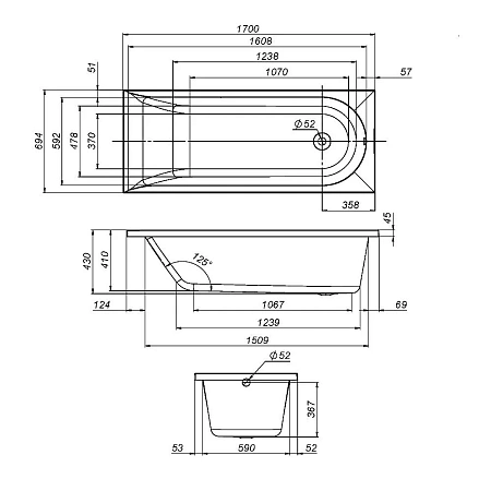 Каркас для ванны AM.PM Spirit W72A-170-070W-R2 170х70 Каркас для ванны AM.PM Spirit W72A-170-070W-R2 170х70